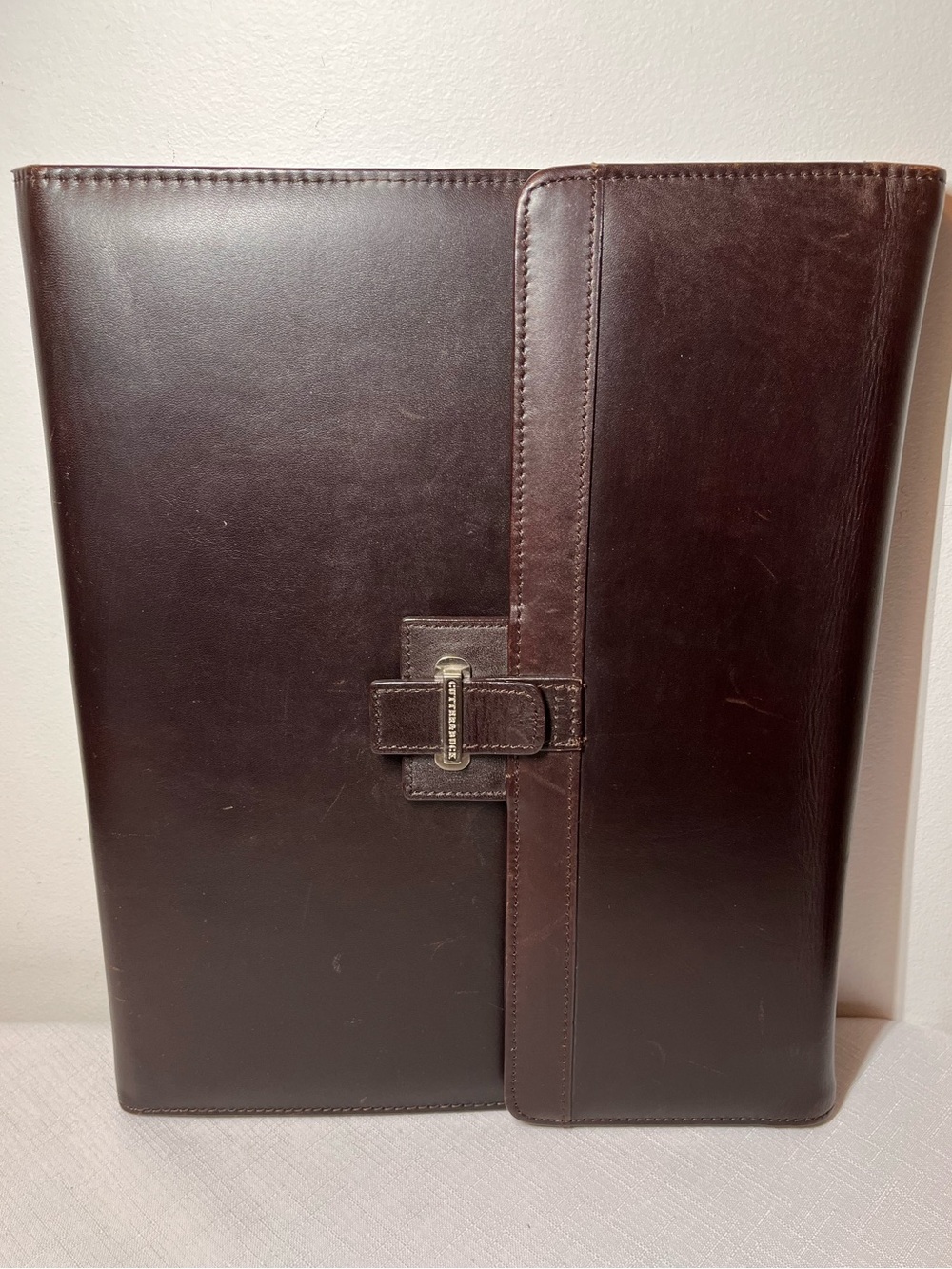 Cutter & Buck Dark Brown Leather Portfolio with Strap
